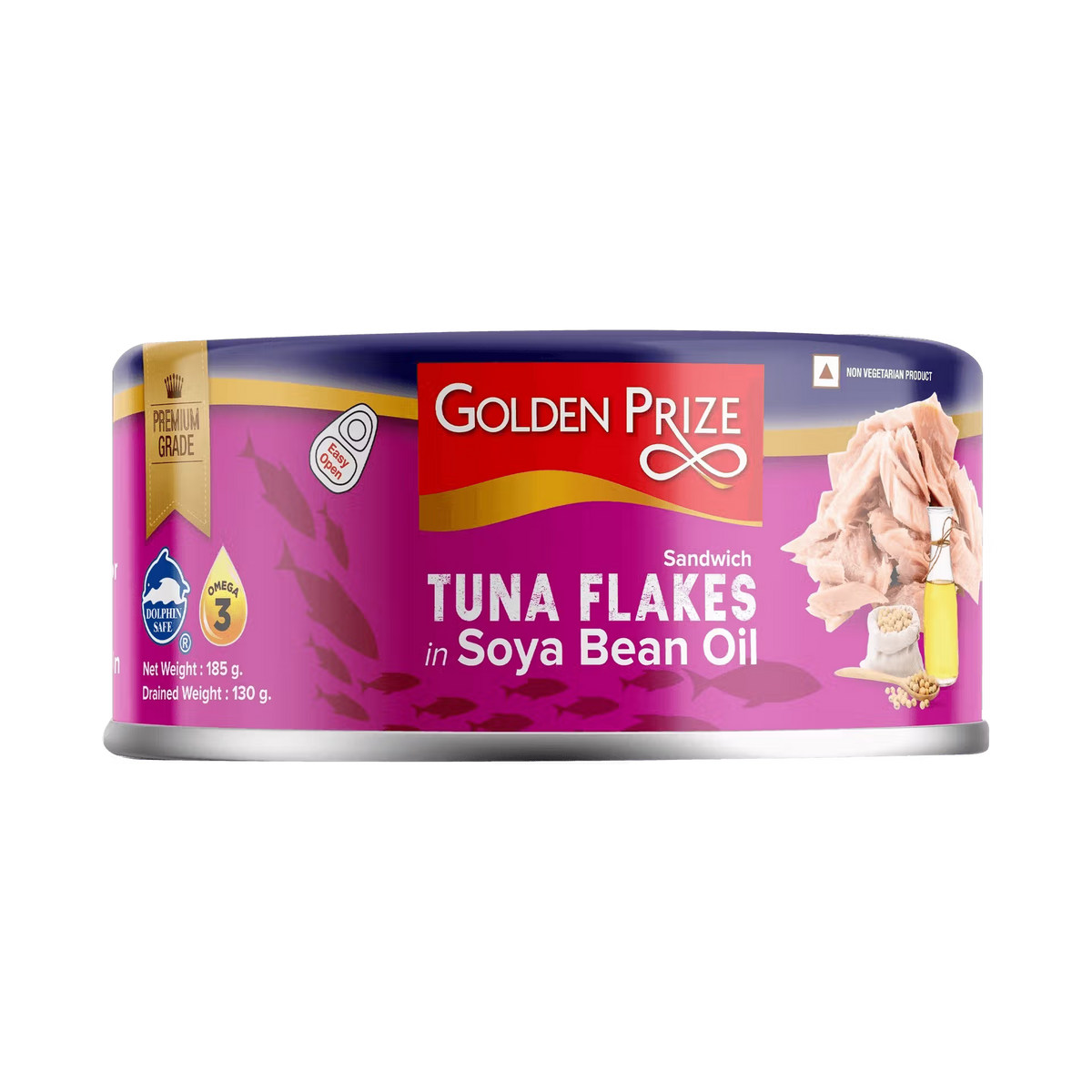GOLDEN PRIZE TUNA FLAKES SOYA BEAN OIL 185 GM