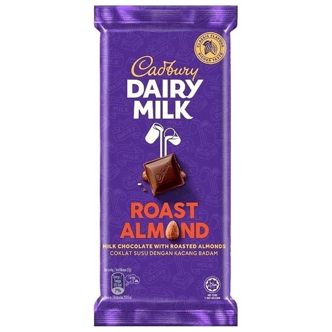 CADBURY DAIRY MILK ROAST ALMOND 130 GM