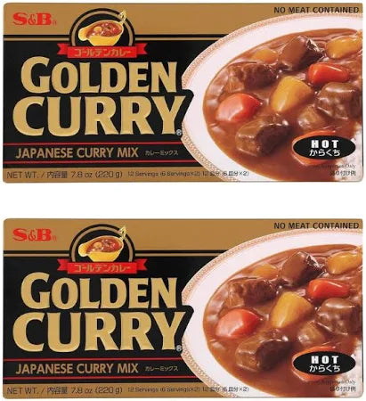 S&B GOLDEN CURRY SAUCE MIX HOT 220Gm