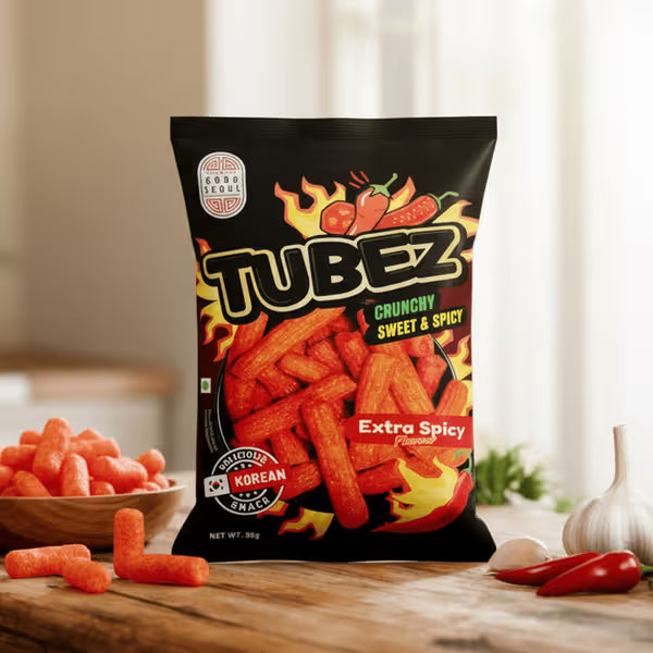 GOOD SEOUL TUBEZ CRUNCHY EXTRA SPICY 85 GM
