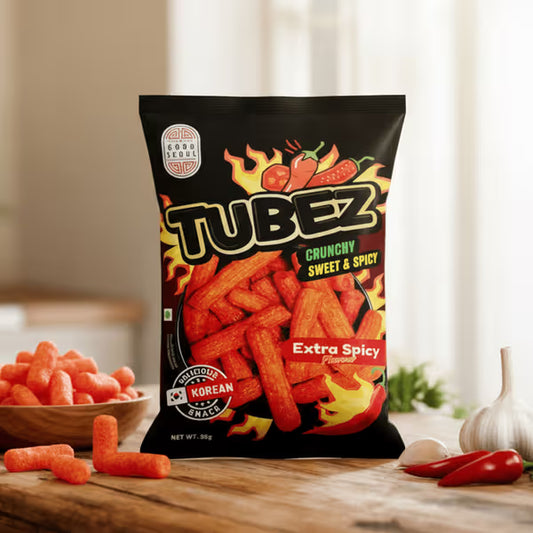 GOOD SEOUL TUBEZ CRUNCHY EXTRA SPICY 85 GM