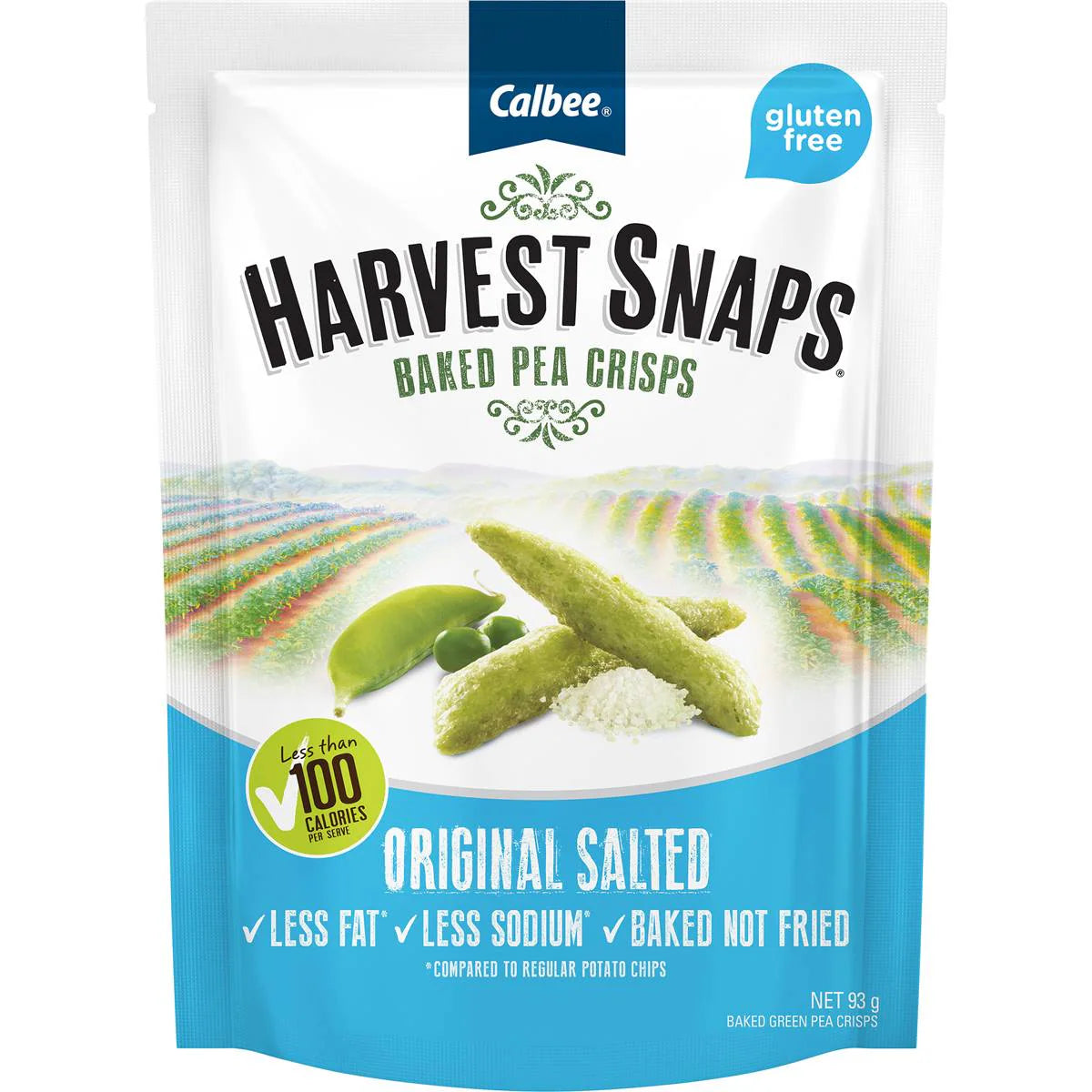 CALBEE HARVEST SNAPS BAKED PEAS CRISPS SALTED 93 GM