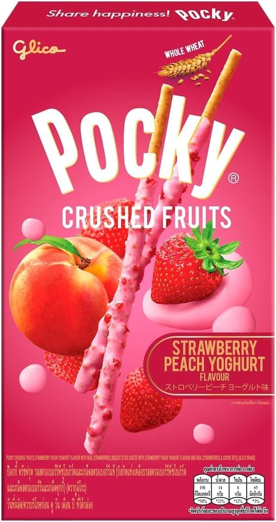 POCKY ALMOND STRAWBERRY  PEACH YOGHURT FLAVOUR