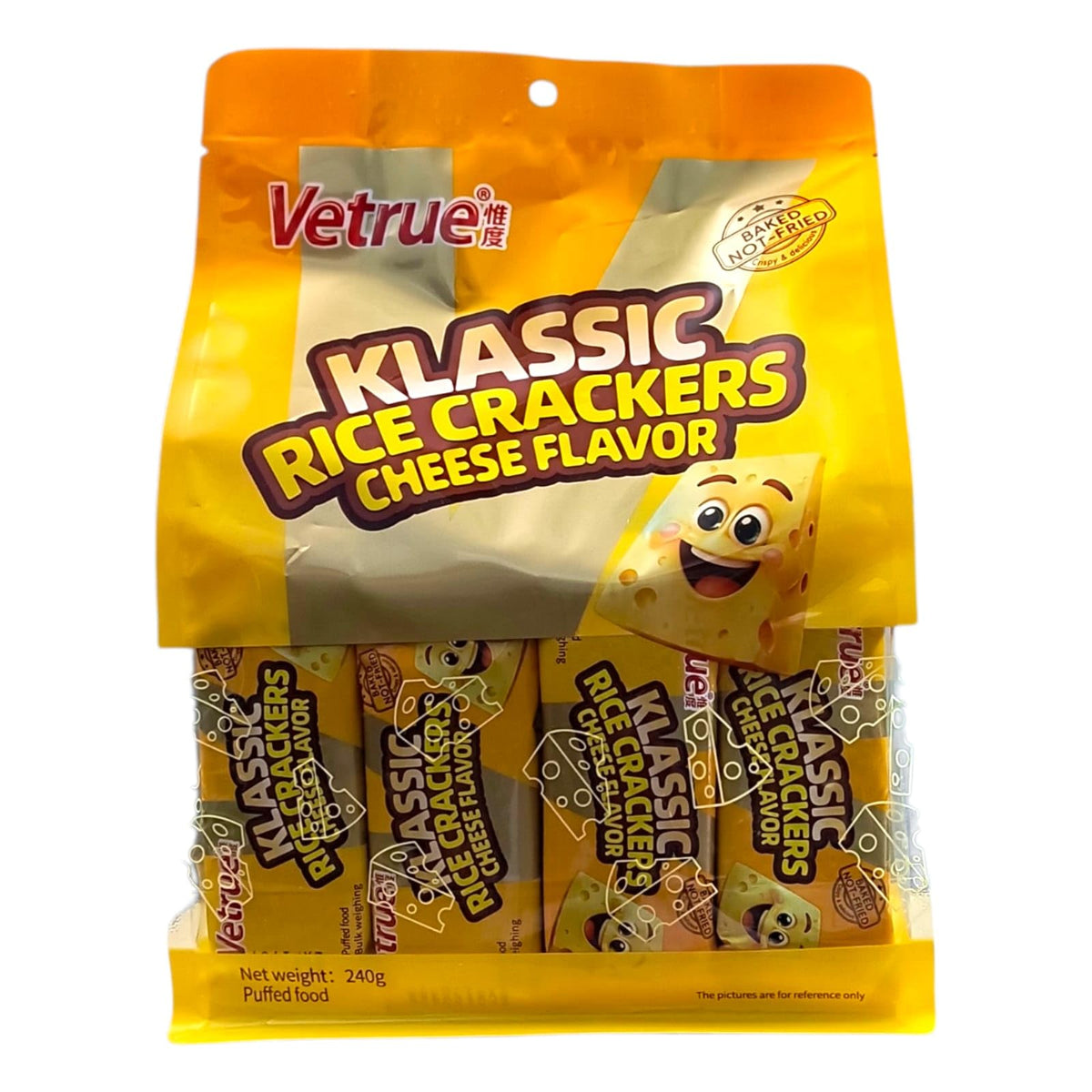 VETRUE KLASSIC RICE CRACKERS CHEESE 240 GM