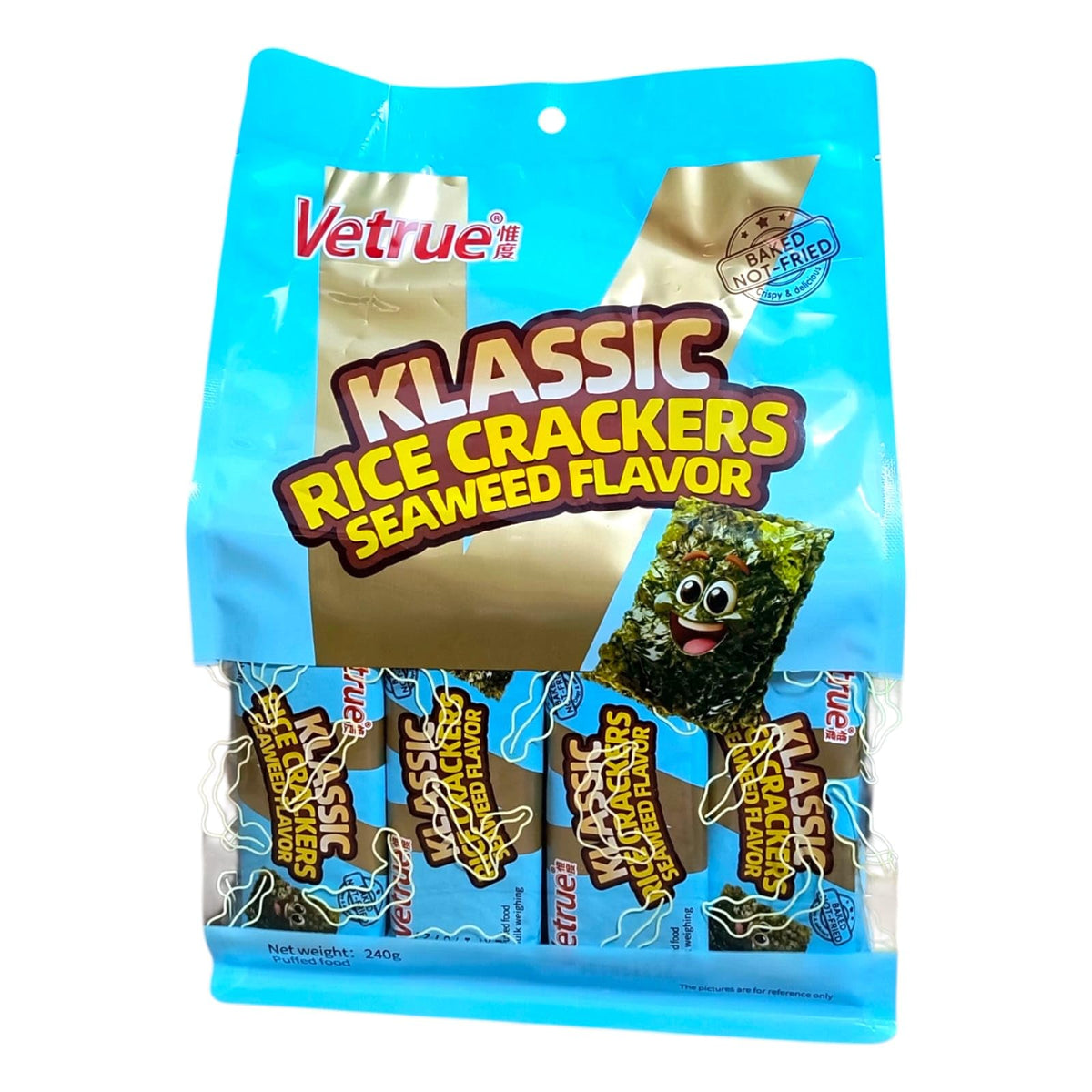 VETRUE KLASSIC RICE CRACKERS SEAWEED 240 GM