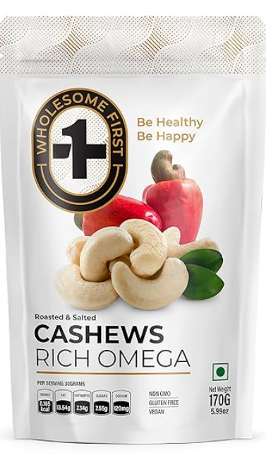 WHOLESOME FIRST CASHEWS 170G