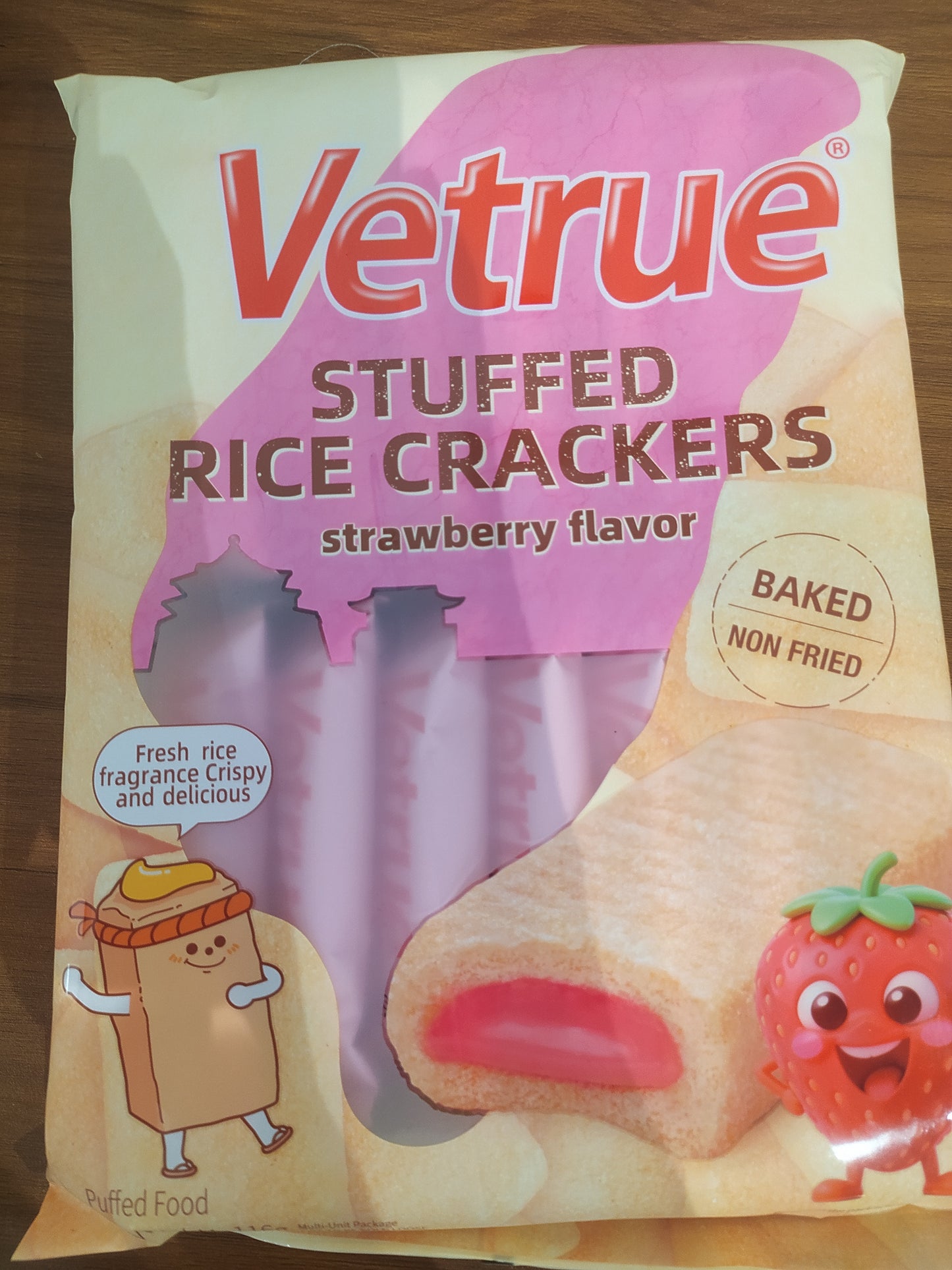 VETRUE STUFFED RICE CRACKER STRAWBERRY 116 GM
