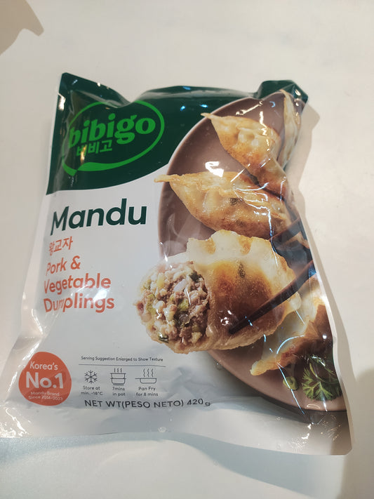BIBIGO PORK AND VEG DUMPLING(E)비비고/오리지널왕교자420G(12개월)/냉동 (Pork&Veg))