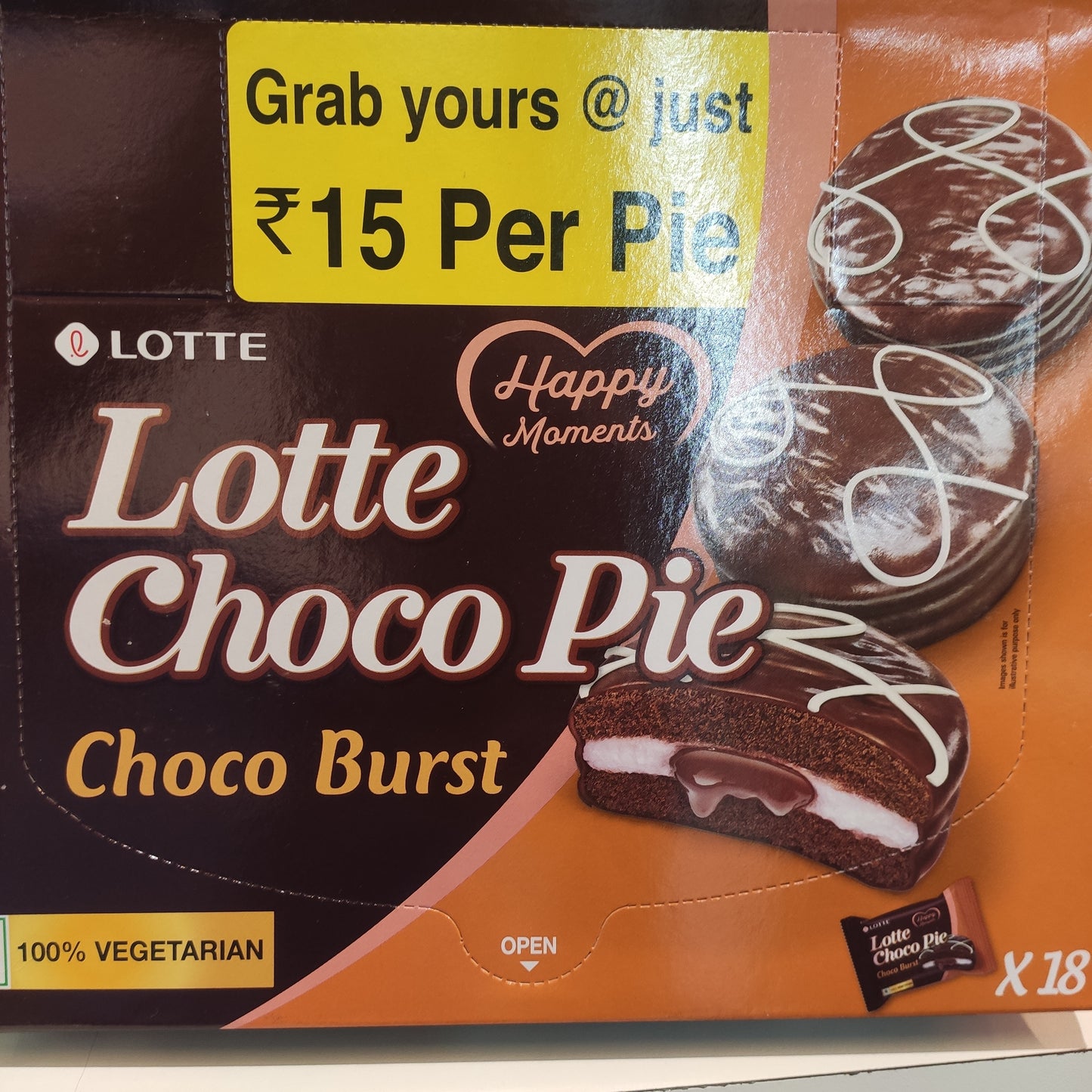 LOTTE CHOCO PIE CHOCO BURST X18