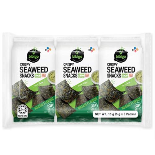 SM-BIBIGO CRISPY SEAWEED SNACKS WASABI 15G  비비고 스낵김 와사비