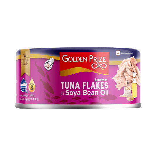 GOLDEN PRIZE TUNA FLAKES SOYA BEAN OIL 185 GM