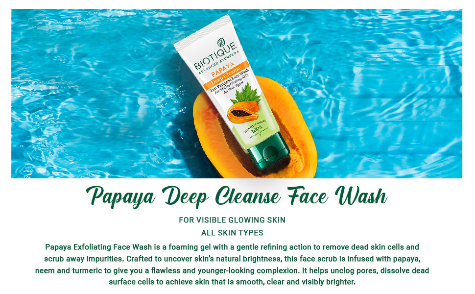 BIOTIQUE PAPAYA DEEP CLEANSE FACE WASH 150 GM