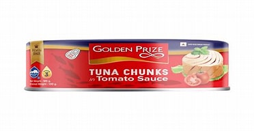 GOLDEN PRIZE TUNA CHUNKS TOMATO SAUCE 185 GM