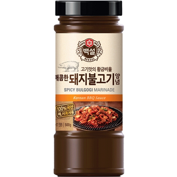 CJ SPICY BULGOGI SAUCE FOR PORK 500G(백설 매콤한 돼지불고기양념500G/상온)