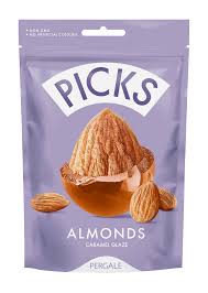 PICKS ALMONDS CARAMEL GLAZE 90 GM